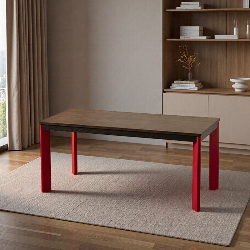 Bureau en chêne rouge et bureau d'ordinateur de qualité unique, H 29,52 po x l 70,86 po x P 35,43 po, Rouge