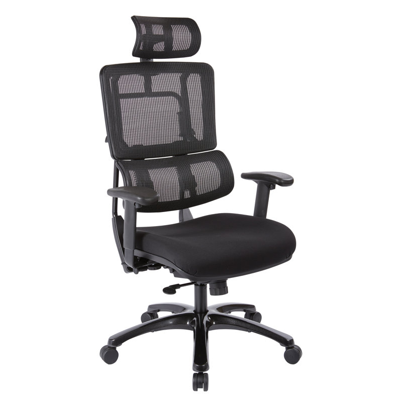 Pro-Line II Polyester Blend Task Chair with Headrest, Black