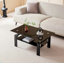 Table basse en verre Nansi, table de salon et table centrale avec tablettes de rangement à 2 niveaux, conception moderne avec pieds en métal-1443586757-1435348401