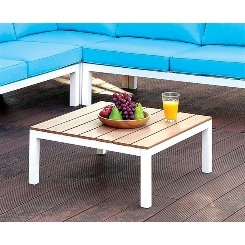 Ensemble de conversation modulaire en rotin 2 pièces avec coussins Hinton, Bleu
