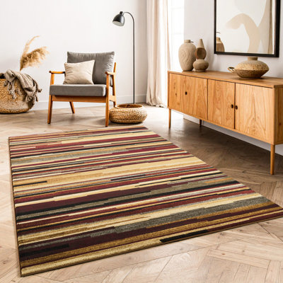Tapis confortable - Motif polyvalent, palette intemporelle, style superposé multicolore