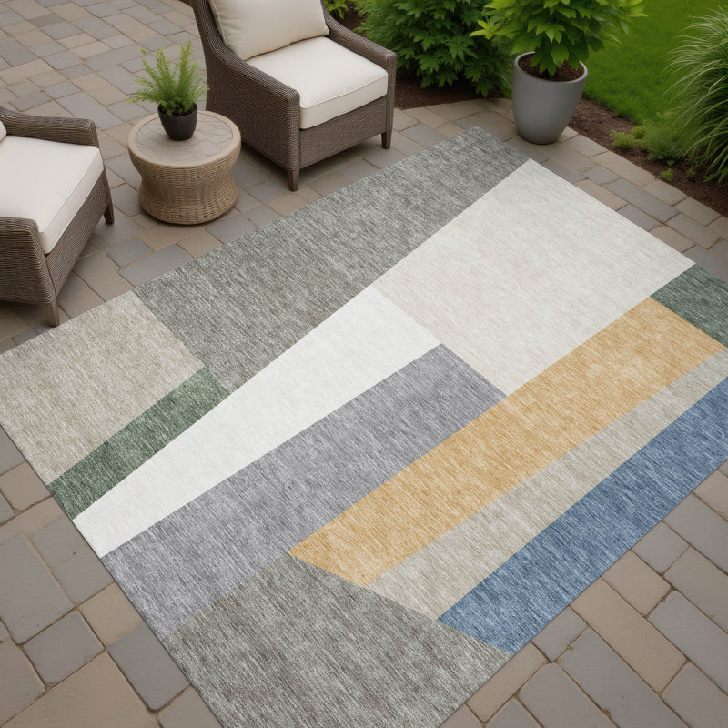 Machine Washable Indoor/Outdoor Chantille ACN2446 Geometric Rug, Taupe, 2'6" x 3'10"