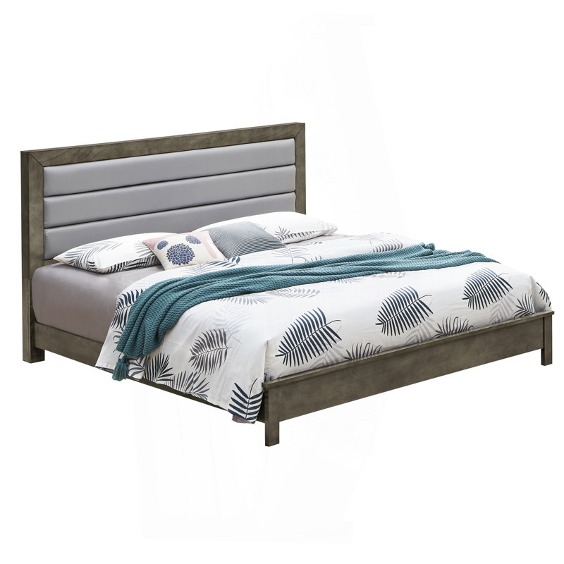 Stylish Gray Full Bed With Functionality