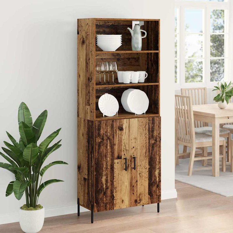  Highboard Old Wood 69.5 X 32.5 X 180 Cm Engineered Wood, Old Wood