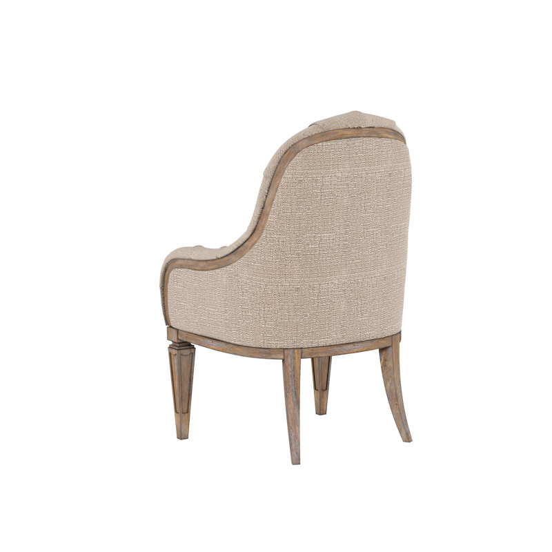 Cadwall Tufted Upholstered Arm Chair in Almond