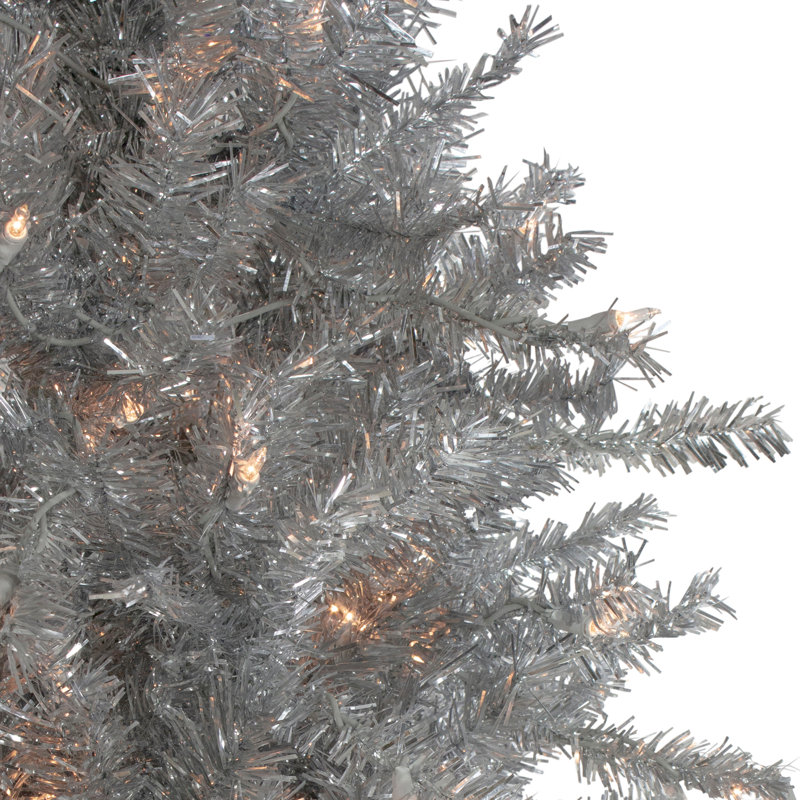 Artificial Pine Christmas Tree with Lights, 7.5'