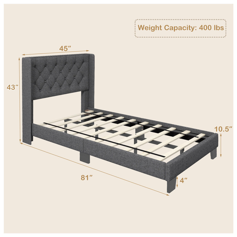 Zadin Upholstered Platform Bed, Twin