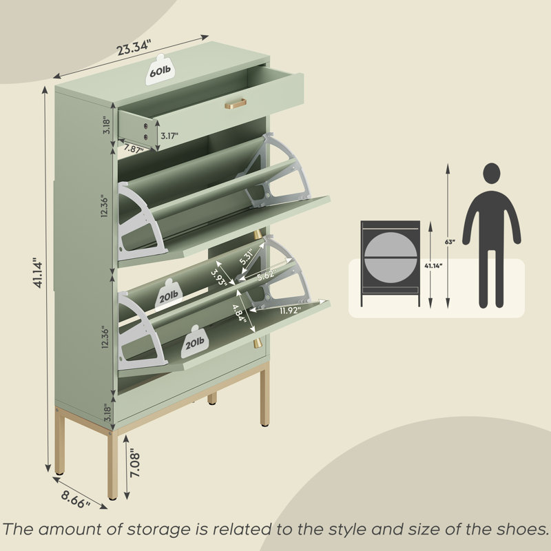 Armoire de rangement Cerina Boho, Vert Morandi