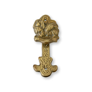 Antique English Brass Pekinese Door Knocker
