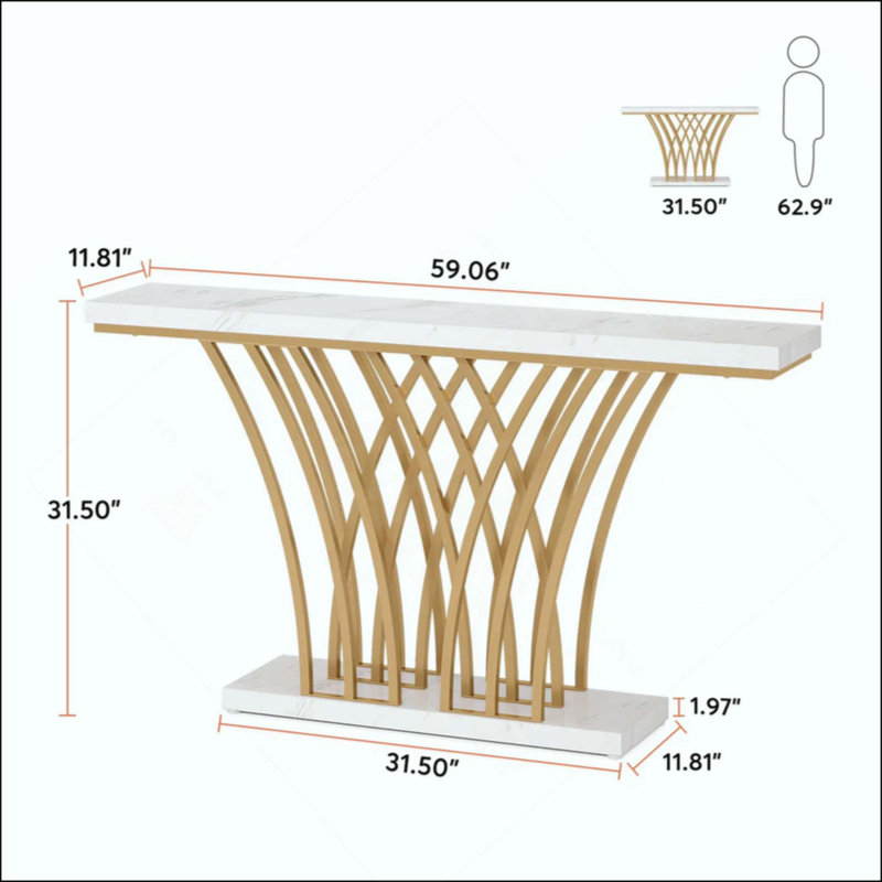 Table d'entrée de luxe, table de couloir, table console