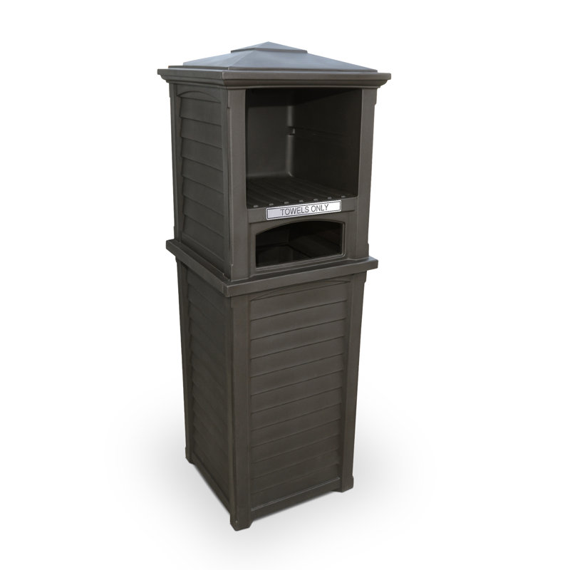 Charlton Home® Tillett 23'' W 24 Gallons Water Resistant Resin Towel Valet, Espresso