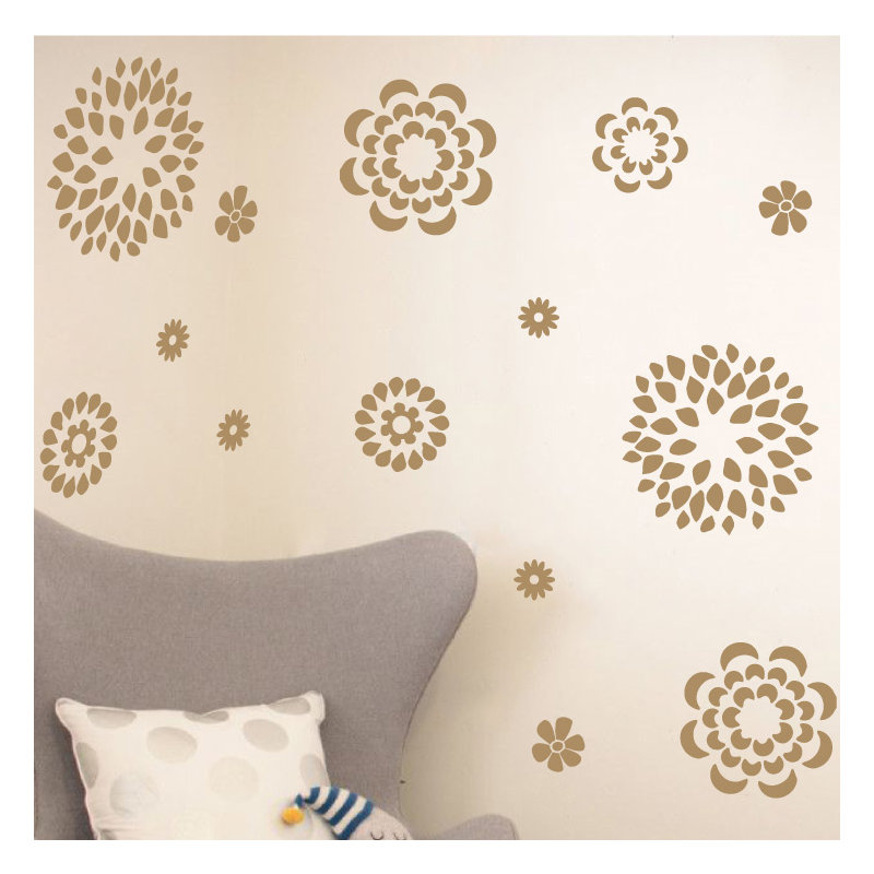Adhésif décoratif motif floral, H 38 po x l 48 po x P 0,01 po, Brun pâle