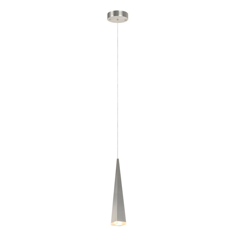 Luminaire suspendu conique à 1 lumière, Nickel brossé