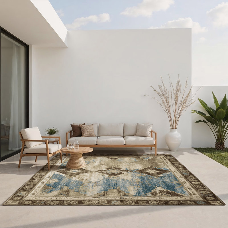 Tapis intérieur et extérieur Antique Symphony, Rectangle 1 pi 6 po x 2 pi 6 po