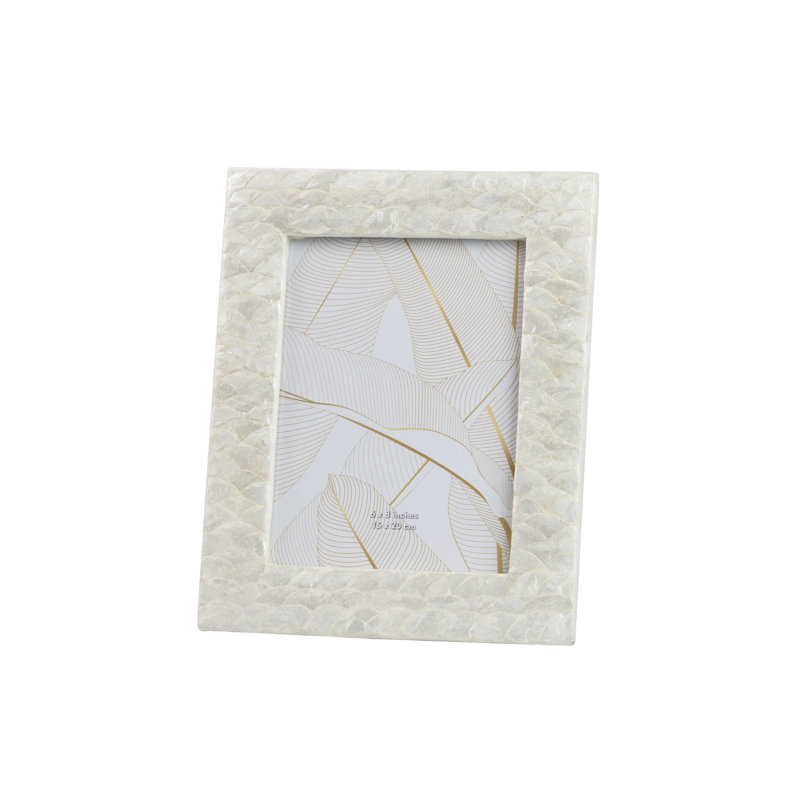 Crabtree Capiz Single Picture Frame in Natural/White, 11" x 9"