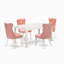 Ensemble de salle à manger 5 pièces comprenant une table de salle à manger rectangulaire moderne et 4 chaises Parson revêtues de tissu en polyester, lin blanc-470259029-470259020