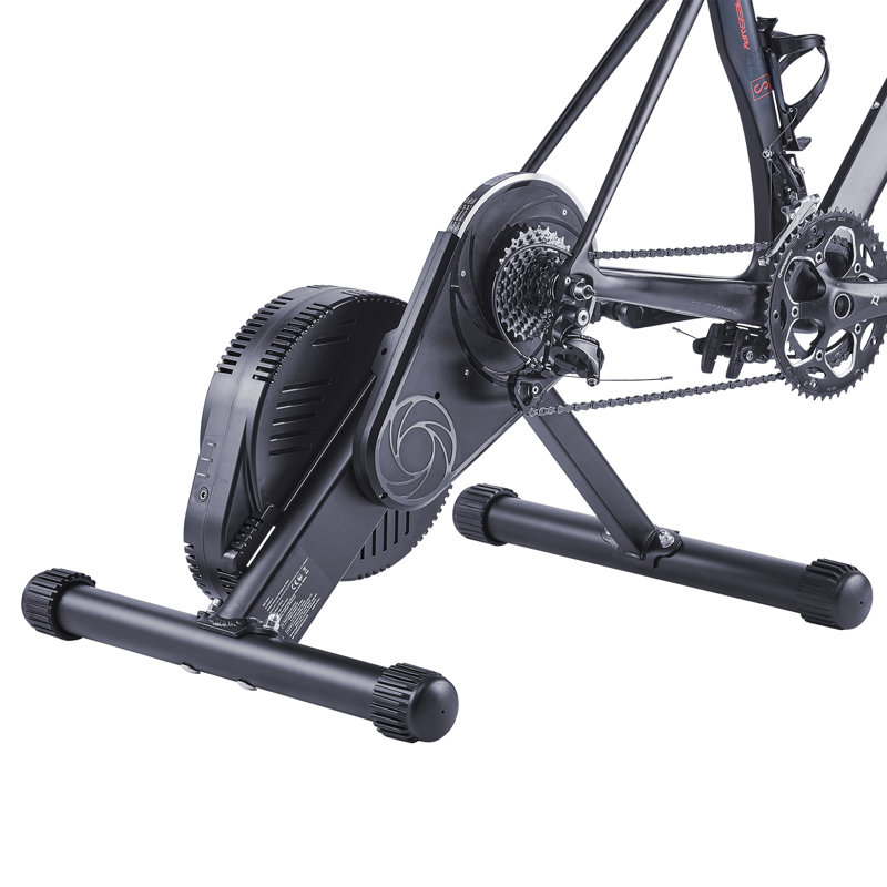 Entraîneur de vélo, 1 à 13 niveaux, roues de 26 à 29 po et 700C, support stationnaire pour bicyclette d'exercice intérieur avec bloc de rehausse de roue avant, compatible avec les vélos de route et de montagne, compatible avec l'application Zwift