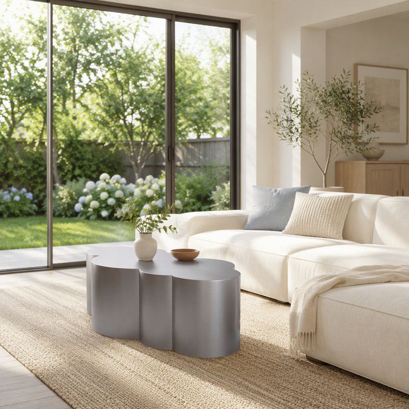 Table basse luxueuse en acier inoxydable pour le salon