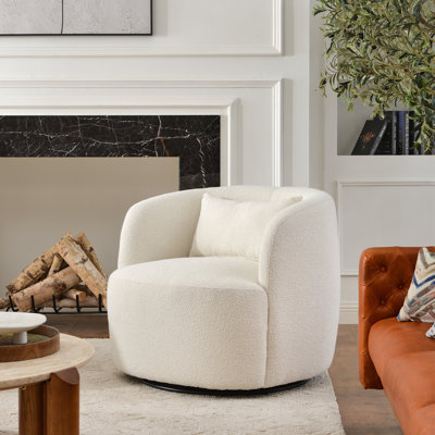 Bolton 34" Wide Boucle Upholstered Swivel Armchair