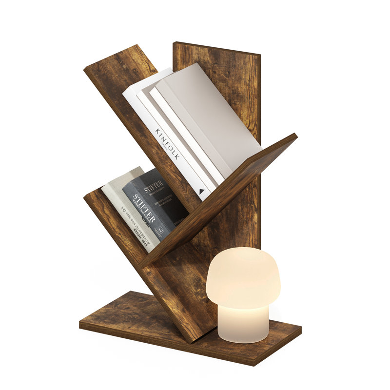 Nayaab 54cm H x 40.01cm W Step Bookcase, Rustic Brown