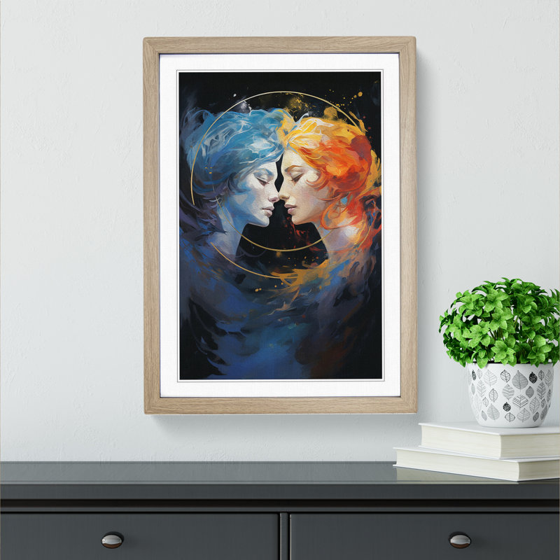 Single Picture Frame Print on Wood, 46cm H x 34cm W, Oak Framed