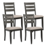 Archy 17" wide Rustic Farmhouse Solid Wood Ladder Back Upholstered Dining Side Chair