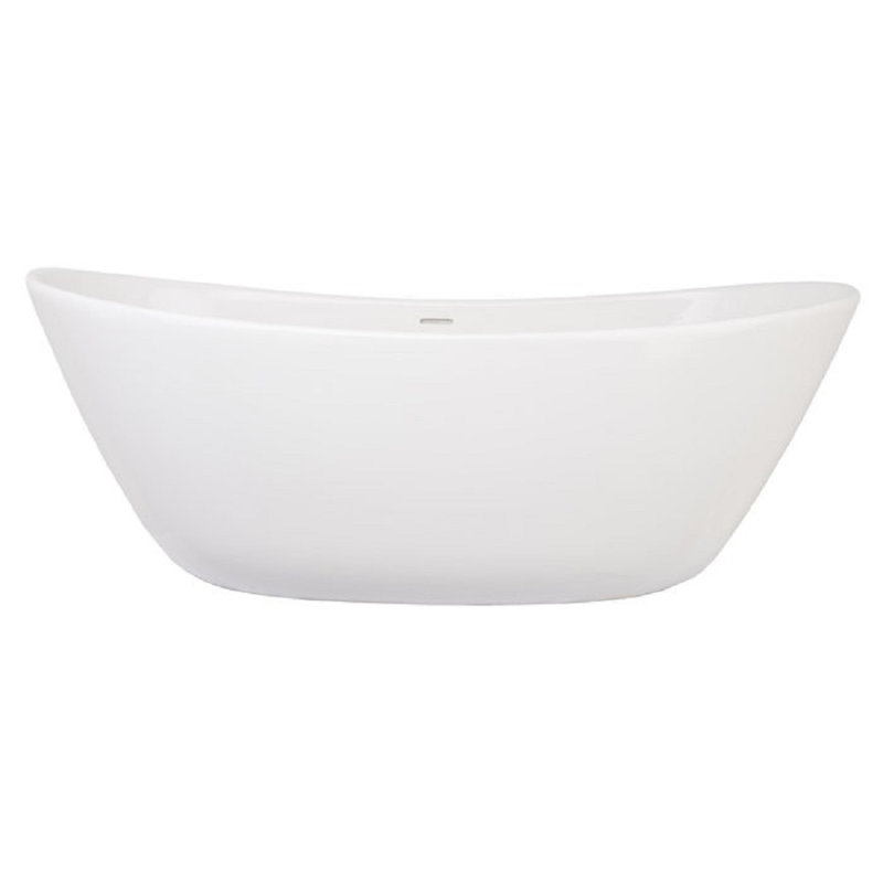 Metro Marquis 65" x 32" Freestanding Soaking Solid Surface Bathtub, Matte Black, Glossy White
