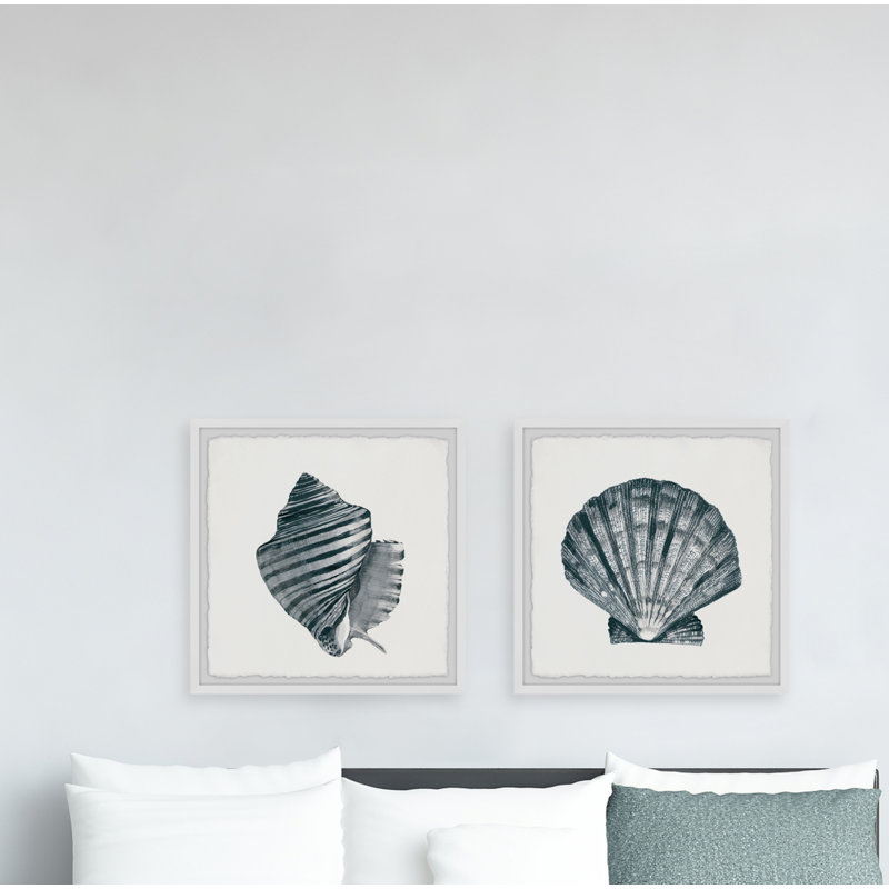 Lozano Striped Queen Conch II by Marmont Hill - 2 Piece Single Picture Frame Painting, 30cm H x 61cm W x 3.81cm D