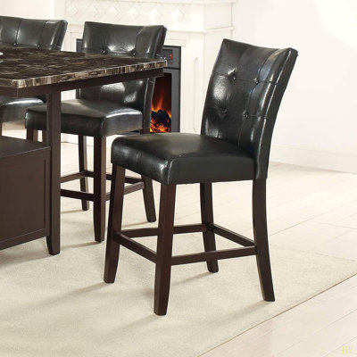 Ensemble de 2 chaises hautes capitonnées modernes en similicuir