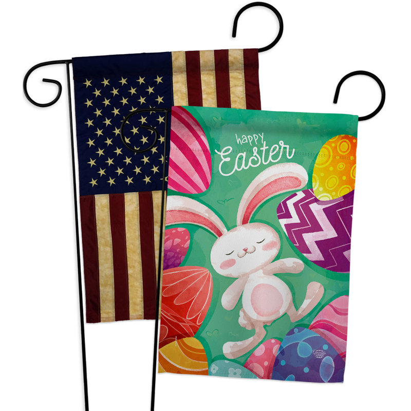 Double Sided 18.5'' H x 13'' W Polyester Easter Garden Flag