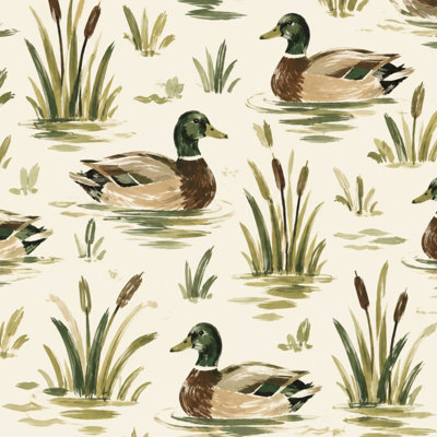 Papier peint auto-adhésif à motif de canard colvert, canards, étang, canards, étang, lac, l 23,6 po x H 118 po