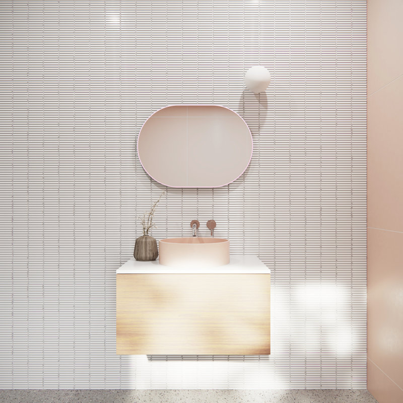 Inara Pill Mirror, Pink, 28" x 20"