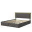 EU Double & King PU Storage Bed With 4 Drawers & LED Headboard, Faux Leather Upholstered Frame,  Beige & Grey-374681989-371065740
