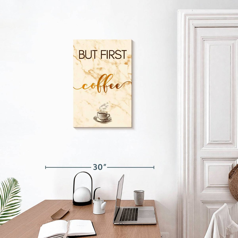 «Coffee Cup First» sur toile, H 24 po x l 16 po x P 1,25 po