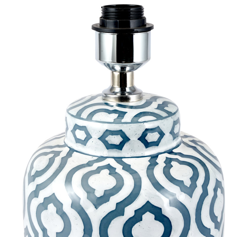 Ceramic Table Lamp, 18.5" H x 11.81" W x 11.81" D, Grey, Cream