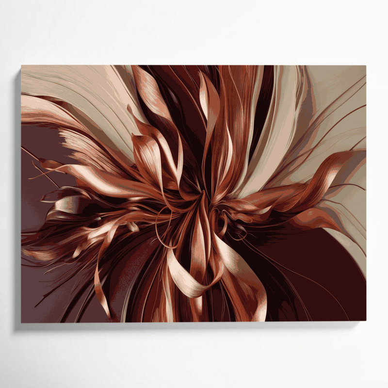 Lyrical Abstraction 7 Brown Canvas Wall Art, 12" H x 18" W