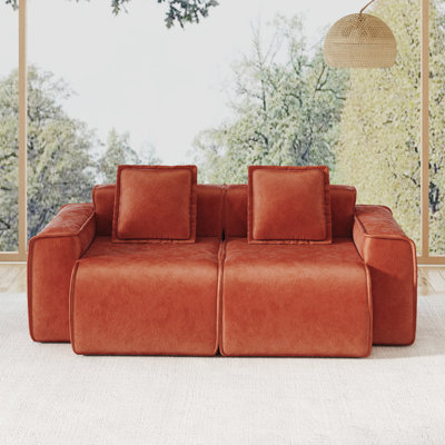 Modular Sectional Sofa -velvet - Minimalist Luxury Style - No-assembly & Wear-resistant - Ideal For Family Gatherings & Living Room Lounging