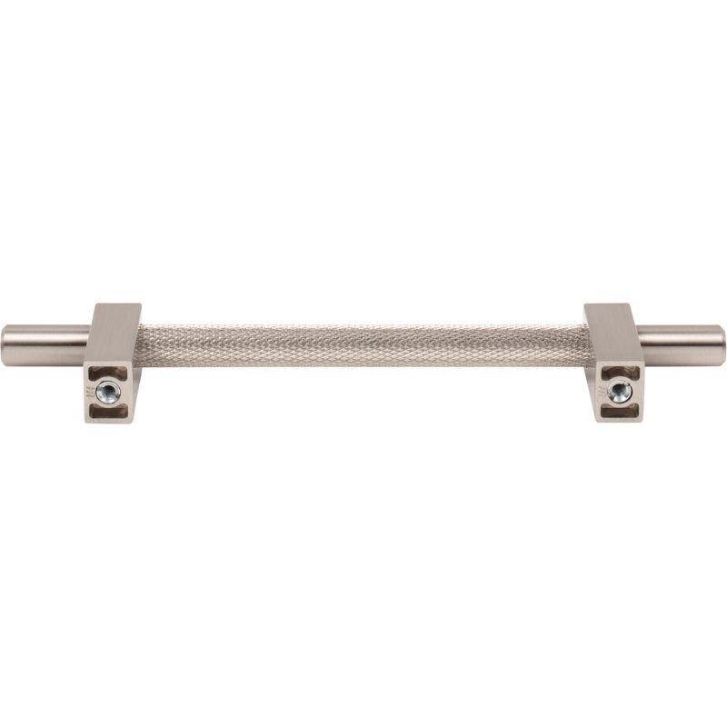 Larkin 3 Knurled Center Bar Pull, Satin Nickel, 5 1/16"