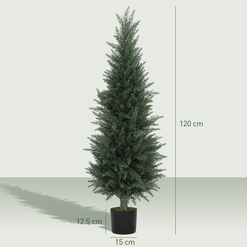 120cm Faux Cypress Plant in Plastic / Acrylic Pot