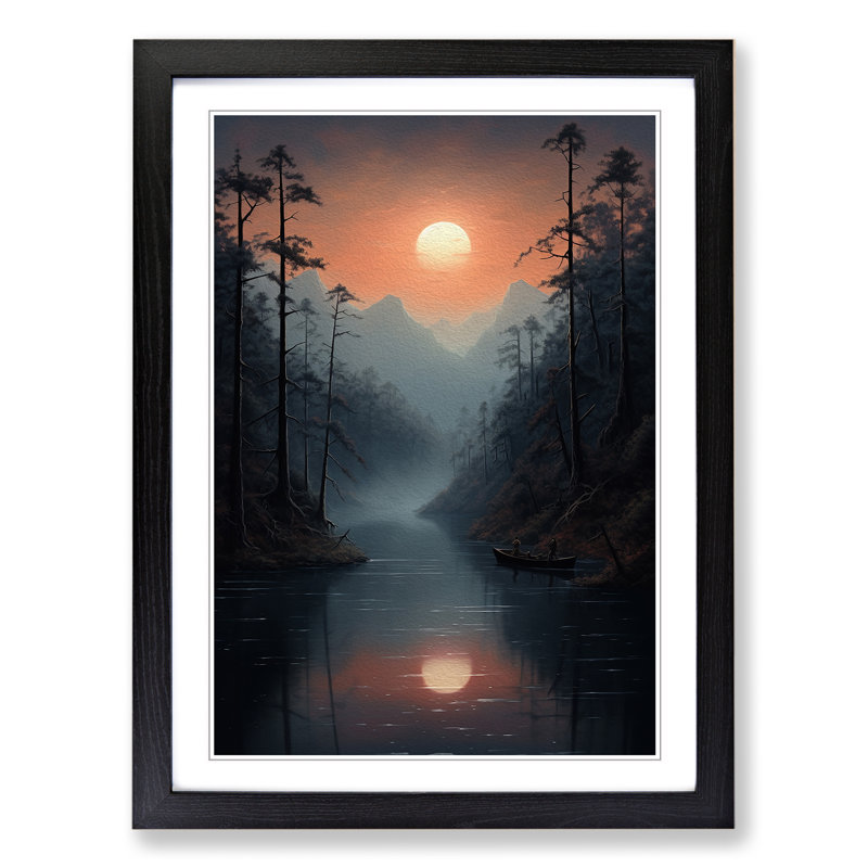 Lake Tachisme - Framed Print, Black Framed, 64cm H x 46cm W x 2" D