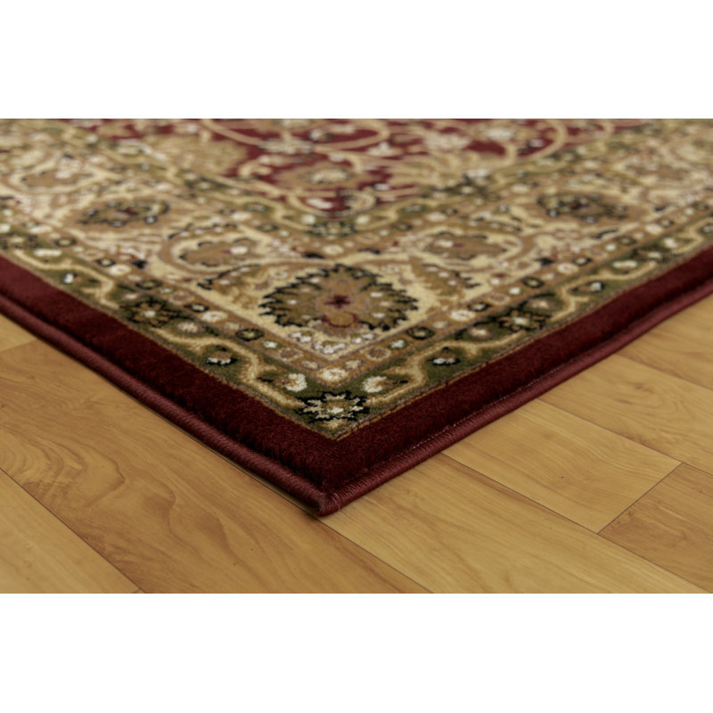 Tapis traditionnel / transitionnel rouge Batumi, Rectangle 7 pi 10 po x 10 pi