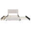 Lit plateforme double tapissier pleine grandeur avec 2 tiroirs et lit gigogne simple, tête de lit classique, beige-1392014164-1392014162