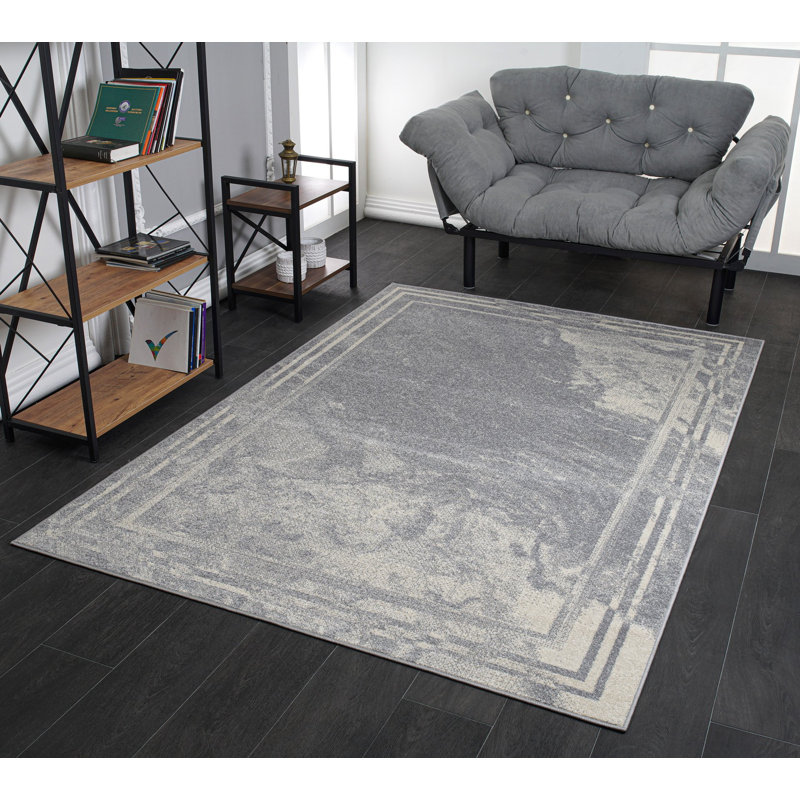 Tapis gris / beige Menton, Rectangle 5 pi 2 po x 7 pi 6 po