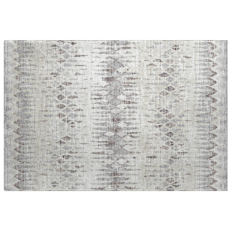 Premium Machine Washable Dream Shag Chevron Rug, 1'8" x 2'6", Beige
