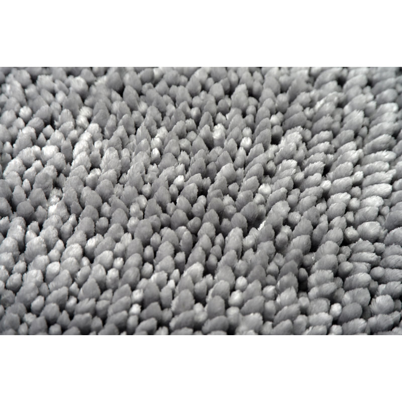 Margot Velvet Chenille Bobble Bath Mat, Grey