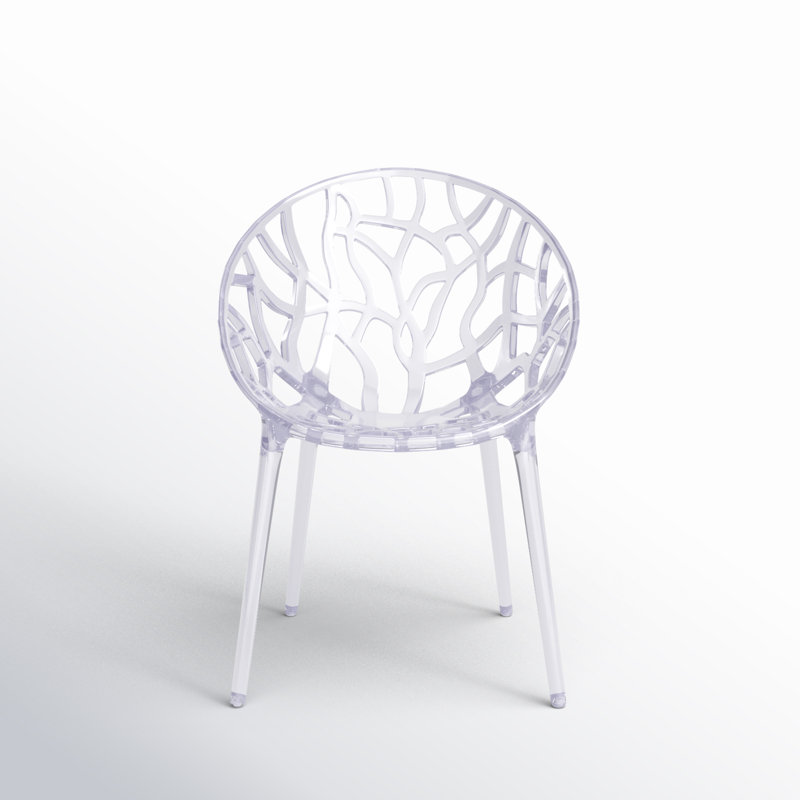Chaise d'appoint empilable ovale avec motif artistique