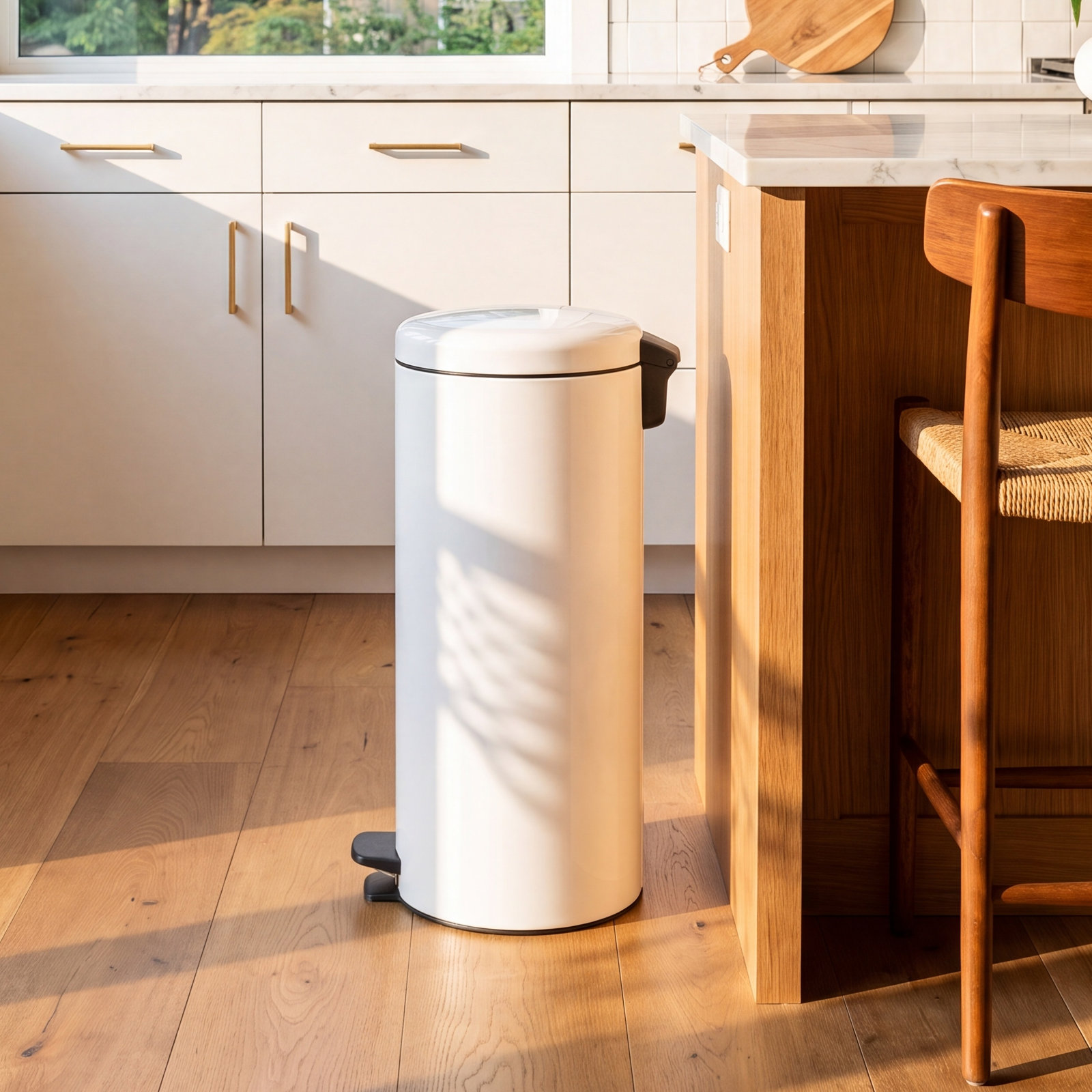 Brabantia Newicon 8gal Step-On Trash Can, White