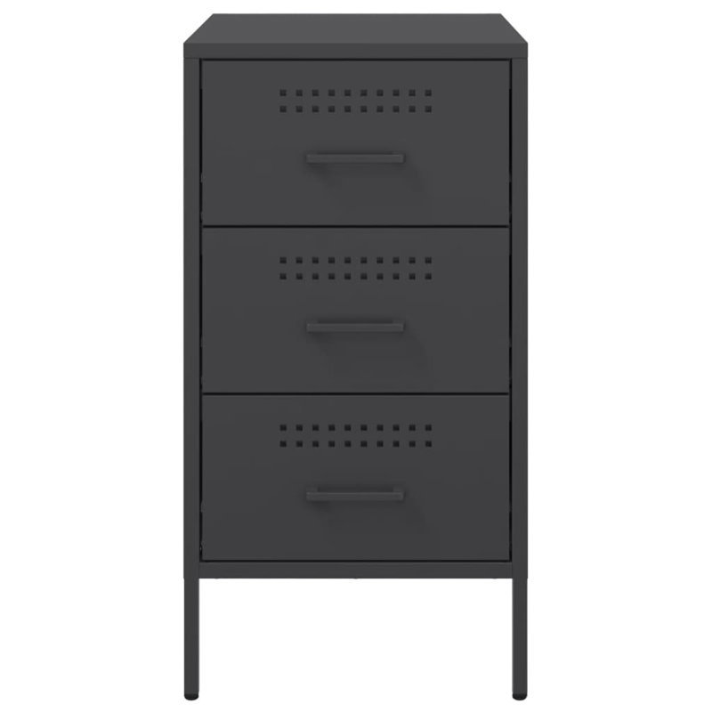 Bedside Cabinet 36x39x68 cm Steel, Black