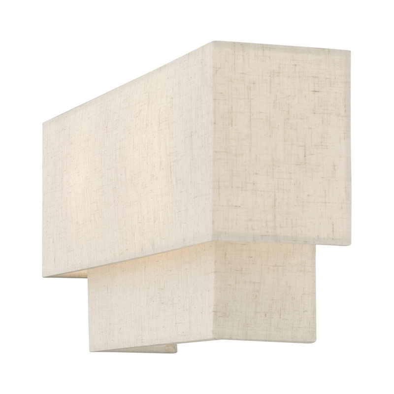 Plafonnier encastré 2 lumières Cebron, H 8 po x l 16 po x p 3,88 po, Bronze anglais
