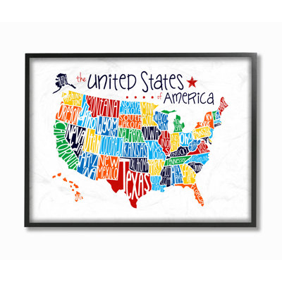 «Burkett Wall Plaque USA Map», art textuel